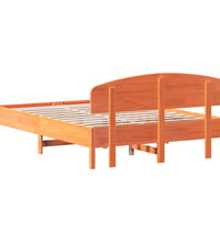 Massivholzbett ohne Matratze Wachsbraun 150x200 cm Kiefernholz