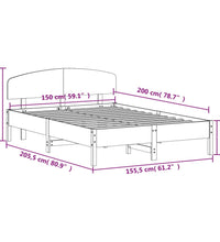 Massivholzbett ohne Matratze Wachsbraun 150x200 cm Kiefernholz