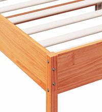 Massivholzbett ohne Matratze Wachsbraun 140x200 cm Kiefernholz