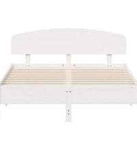 Massivholzbett ohne Matratze Weiß 120x200 cm Kiefernholz