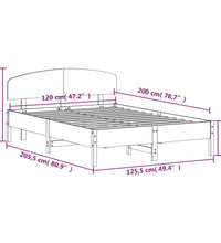 Massivholzbett ohne Matratze Weiß 120x200 cm Kiefernholz