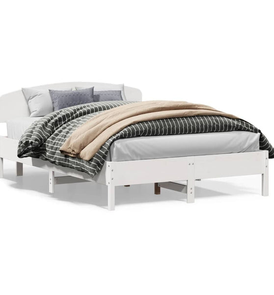 Massivholzbett ohne Matratze Weiß 120x200 cm Kiefernholz