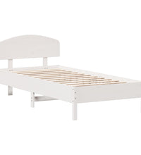 Massivholzbett ohne Matratze Weiß 100x200 cm Kiefernholz