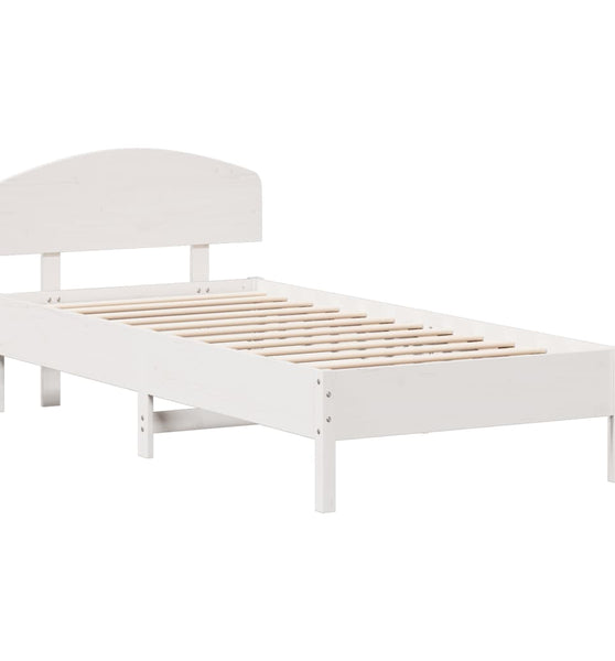 Massivholzbett ohne Matratze Weiß 100x200 cm Kiefernholz
