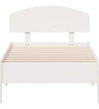 Massivholzbett ohne Matratze Weiß 100x200 cm Kiefernholz