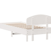 Massivholzbett ohne Matratze Weiß 100x200 cm Kiefernholz