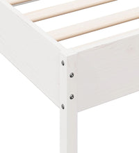 Massivholzbett ohne Matratze Weiß 100x200 cm Kiefernholz