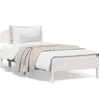 Massivholzbett ohne Matratze Weiß 100x200 cm Kiefernholz