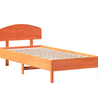 Massivholzbett ohne Matratze Wachsbraun 100x200 Kiefernholz
