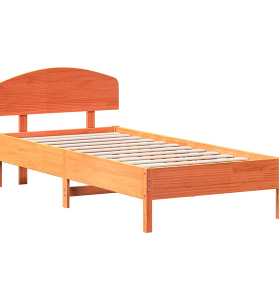 Massivholzbett ohne Matratze Wachsbraun 100x200 Kiefernholz