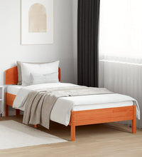 Massivholzbett ohne Matratze Wachsbraun 100x200 Kiefernholz