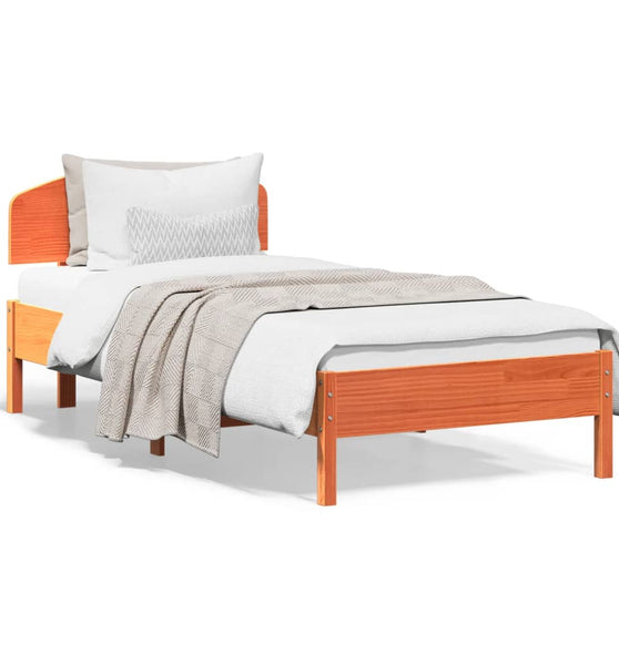 Massivholzbett ohne Matratze Wachsbraun 100x200 Kiefernholz