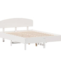 Massivholzbett ohne Matratze Weiß 140x190 cm Kiefernholz