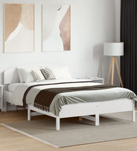 Massivholzbett ohne Matratze Weiß 140x190 cm Kiefernholz