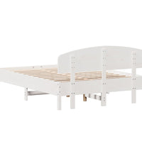 Massivholzbett ohne Matratze Weiß 140x190 cm Kiefernholz