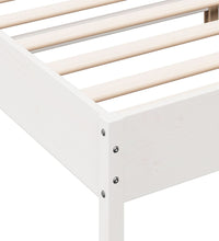 Massivholzbett ohne Matratze Weiß 140x190 cm Kiefernholz