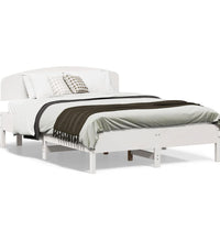 Massivholzbett ohne Matratze Weiß 140x190 cm Kiefernholz