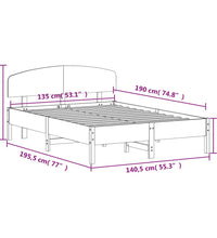 Massivholzbett ohne Matratze 135x190 cm Kiefernholz