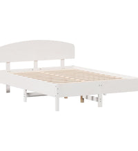 Massivholzbett ohne Matratze Weiß 135x190 cm Kiefernholz