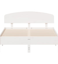 Massivholzbett ohne Matratze Weiß 135x190 cm Kiefernholz