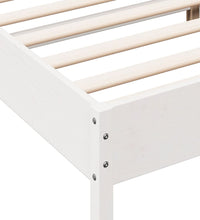 Massivholzbett ohne Matratze Weiß 135x190 cm Kiefernholz