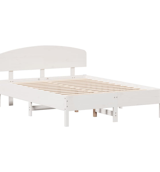 Massivholzbett ohne Matratze Weiß 120x190 cm Kiefernholz