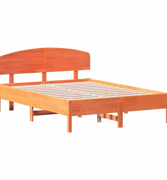 Massivholzbett ohne Matratze Wachsbraun 120x190 cm Kiefernholz