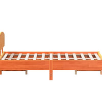 Massivholzbett ohne Matratze Wachsbraun 120x190 cm Kiefernholz