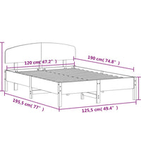 Massivholzbett ohne Matratze Wachsbraun 120x190 cm Kiefernholz