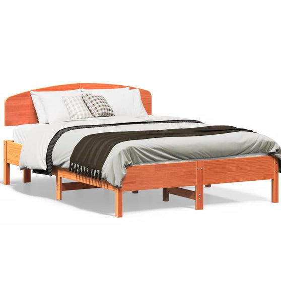 Massivholzbett ohne Matratze Wachsbraun 120x190 cm Kiefernholz