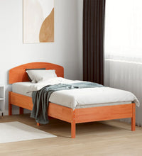 Massivholzbett ohne Matratze Wachsbraun 75x190 cm Kiefernholz