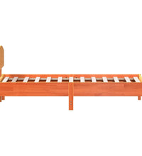 Massivholzbett ohne Matratze Wachsbraun 75x190 cm Kiefernholz