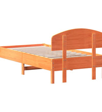 Massivholzbett ohne Matratze Wachsbraun 75x190 cm Kiefernholz