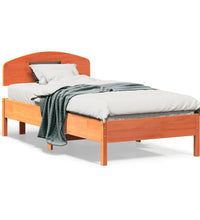 Massivholzbett ohne Matratze Wachsbraun 75x190 cm Kiefernholz