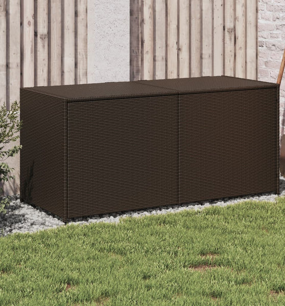 Gartentruhe Braun 283L Poly Rattan