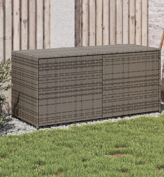 Gartentruhe Grau 283L Poly Rattan