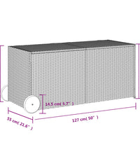 Gartentruhe mit Rollen Schwarz 283L Poly Rattan