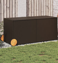 Gartentruhe mit Rollen Braun 283L Poly Rattan