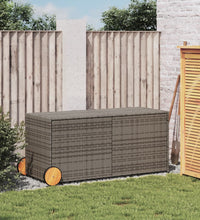 Gartentruhe mit Rollen Grau 283L Poly Rattan