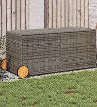 Gartentruhe mit Rollen Grau 283L Poly Rattan