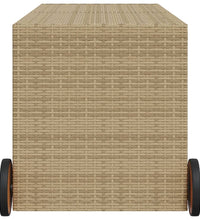 Gartentruhe mit Rollen Beige 283L Poly Rattan