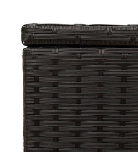 Gartentruhe mit Rollen Schwarz 190L Poly Rattan