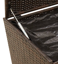 Gartentruhe mit Rollen Braun 190L Poly Rattan