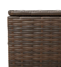 Gartentruhe mit Rollen Braun 190L Poly Rattan