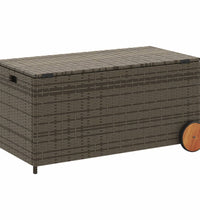 Gartentruhe mit Rollen Grau 190L Poly Rattan