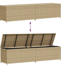 Gartentruhe Beige 469L Poly Rattan