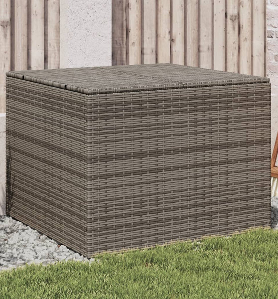 Gartentruhe Grau 291L Poly Rattan