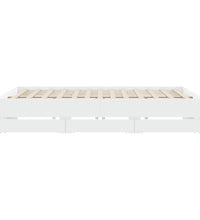 Bettgestell mit Schubladen Weiß 200x200 cm Holzwerkstoff