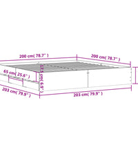 Bettgestell mit Schubladen Weiß 200x200 cm Holzwerkstoff