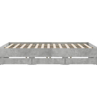 Bettgestell mit Schubladen Betongrau 200x200 cm Holzwerkstoff